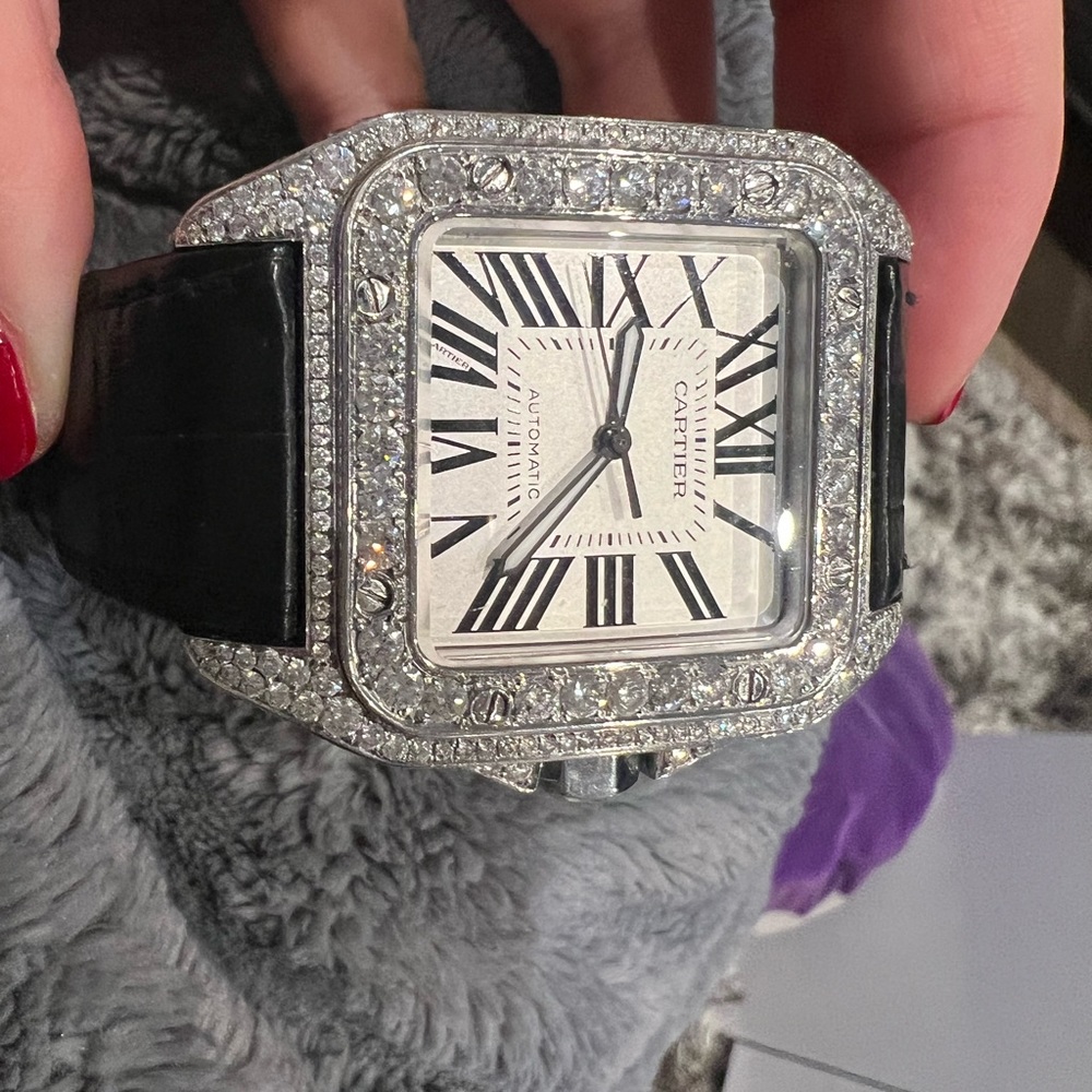 Cartier Santos 100 Diamond Watch - Picture 11 of 16